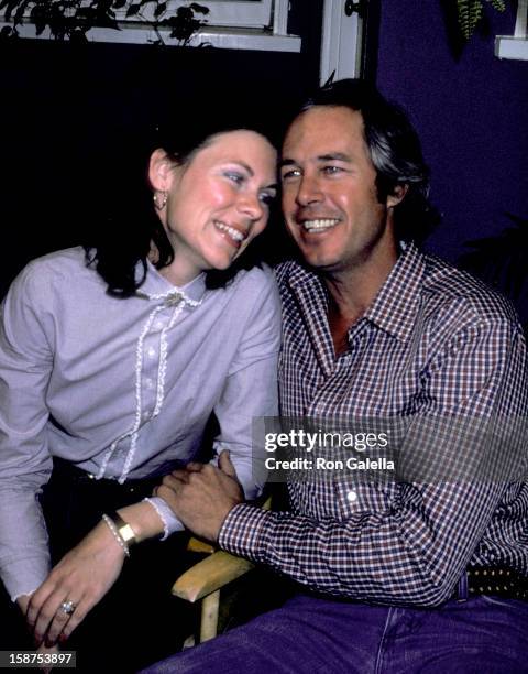 Actor Steve Kanaly and wife Brent Power on March 10, 1980 pose for photographs at an exlusive photo session at Steve Kanaly's home in Los Angeles,...