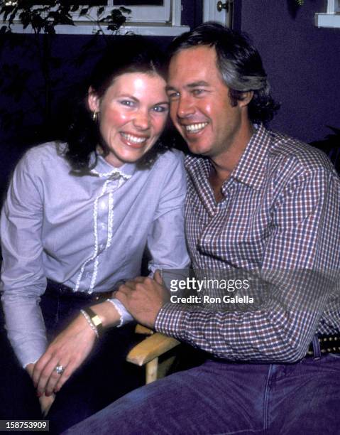 Actor Steve Kanaly and wife Brent Power on March 10, 1980 pose for photographs at an exlusive photo session at Steve Kanaly's home in Los Angeles,...