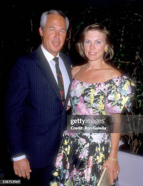 Actor Steve Kanaly and wife Brent Power attend the CBS Affiliates Party on May 20, 1987 at Century Plaza Hotel in Los Angeles, California.