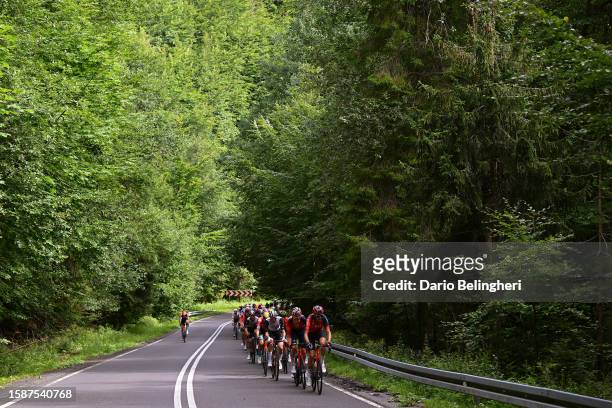 Thymen Arensman of The Netherlands and Laurens De Plus of Belgium and Team INEOS Grenadiers lead the peloton during the 80th Tour de Pologne 2023,...