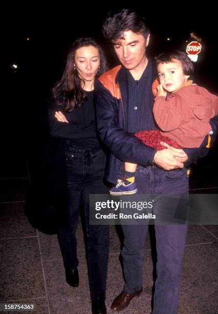 Musician David Byrne of Talking Heads, wife Adelle Lutz and daughter Malu Byrne attend The Big Apple Circus Presents "Greetings from Coney Island" on...