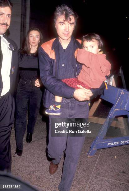 Musician David Byrne of Talking Heads, wife Adelle Lutz and daughter Malu Byrne attend The Big Apple Circus Presents "Greetings from Coney Island" on...