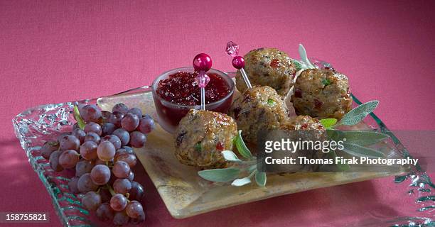 turkey cranberry meatballs -  firak stock pictures, royalty-free photos & images
