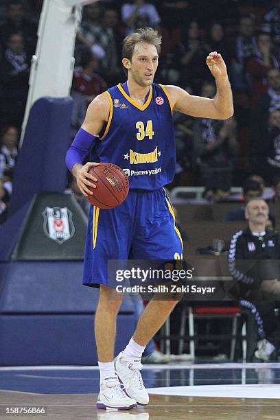 Zoran Planinic of Bc Khimki Moscow in action during the 2012-2013 Turkish Airlines Euroleague Top 16 Date 1 between Besiktas JK Istanbul v BC Khimki...