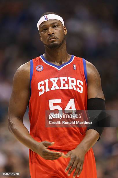 Kwame Brown of the Philadelphia 76ers at American Airlines Center on December 18, 2012 in Dallas, Texas. NOTE TO USER: User expressly acknowledges...