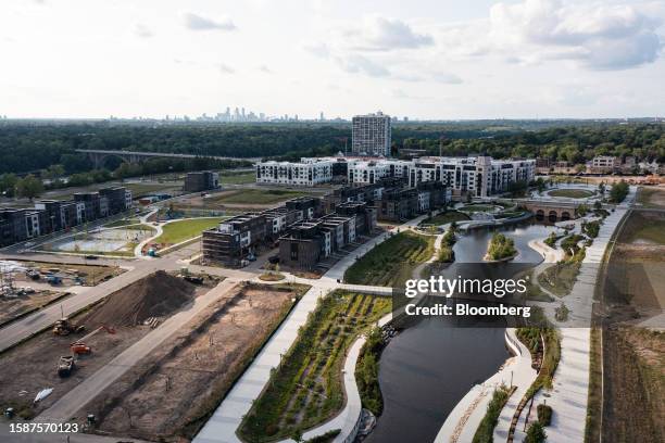 Mixed-use development under construction on the former site of a Ford Motor Co. Assembly plant in Saint Paul, Minnesota, US, on Thursday, July 20,...