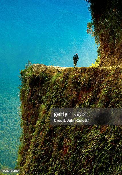 the world's most dangerous road, bolivia - la paz region stock pictures, royalty-free photos & images