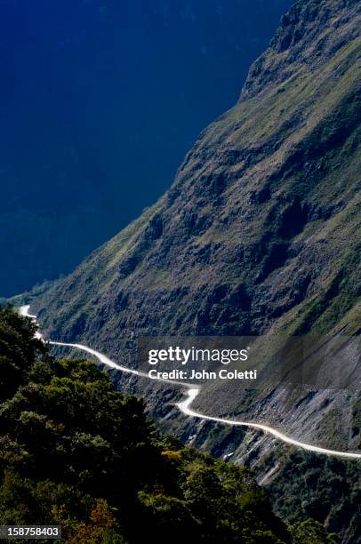 the world's most dangerous road, bolivia - la paz bolivia stock pictures, royalty-free photos & images