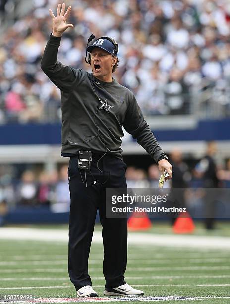 Linebacker coach, Matt Eberflus of the Dallas Cowboys at Cowboys Stadium on December 23, 2012 in Arlington, Texas.
