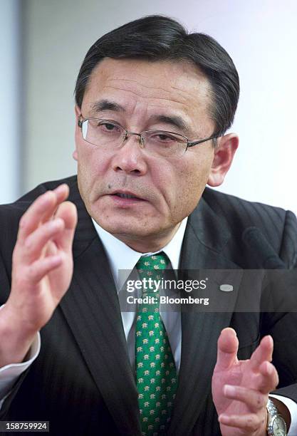 Masami Yamamoto, president of Fujitsu Ltd., speaks during an interview in Tokyo, Japan, on Thursday, Dec. 27, 2012. Fujitsu Ltd., Japan's biggest...