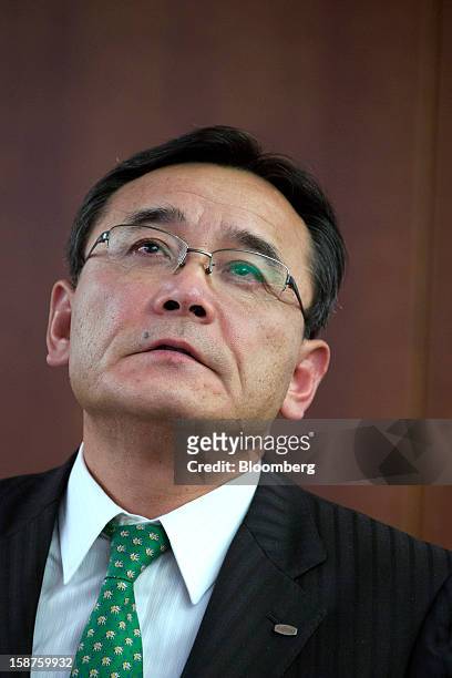 Masami Yamamoto, president of Fujitsu Ltd., pauses during an interview in Tokyo, Japan, on Thursday, Dec. 27, 2012. Fujitsu Ltd., Japan's biggest...