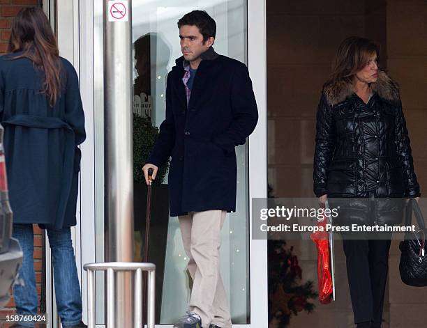 Jose Maria Aznar Junior , Ana Botella and Monica Abascal leave hospital on December 16, 2012 in Madrid, Spain.