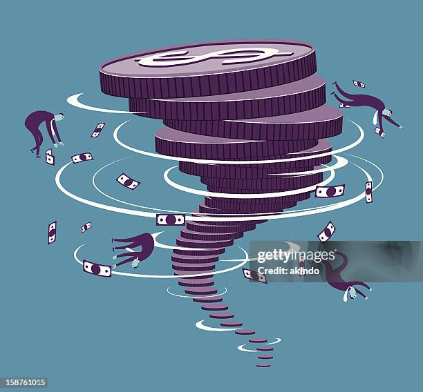 stockillustraties, clipart, cartoons en iconen met financial storm - stormbaan