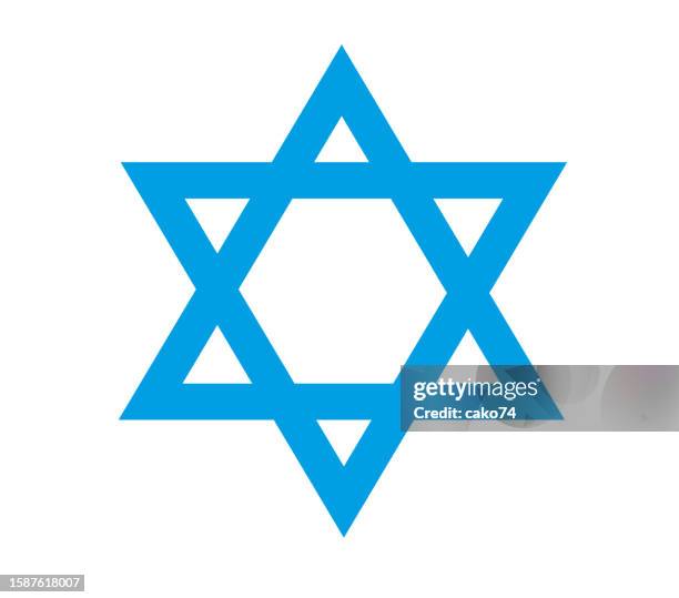 blue david star - judaism stock illustrations