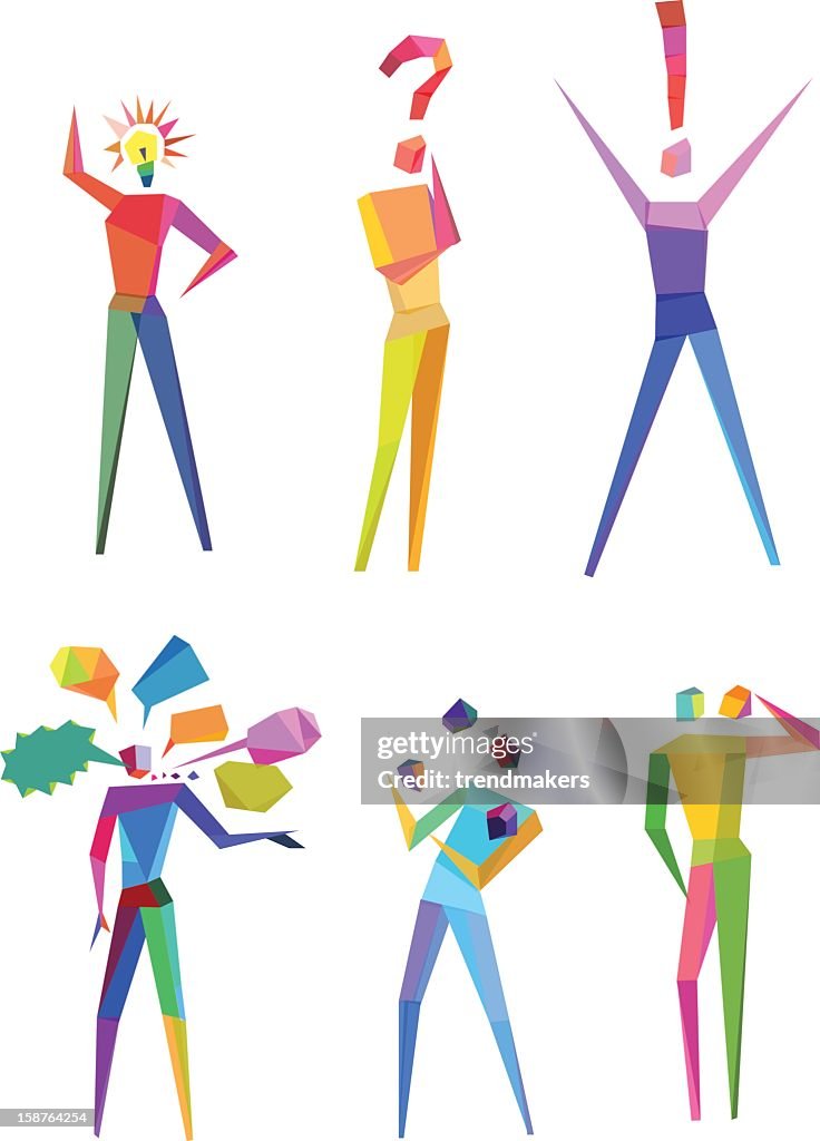 Concept of abstract polygonal people