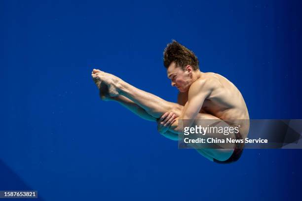 Samuel Bennett of Team United States competes in the Diving - Men's 3m Springboard Final on day 5 of 31st FISU Summer World University Games at...
