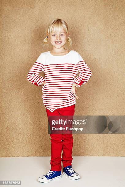 portrait of girl smiling - girl strips stock-fotos und bilder