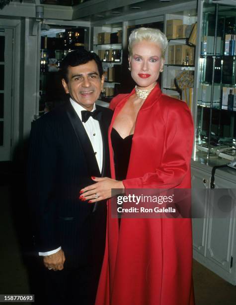 Radio Personality Casey Kasem and wife Jean Kasem attend the party for Judith Krantz Hosted by Fred Hayman on September 15, 1988 at Giorgio Armani...