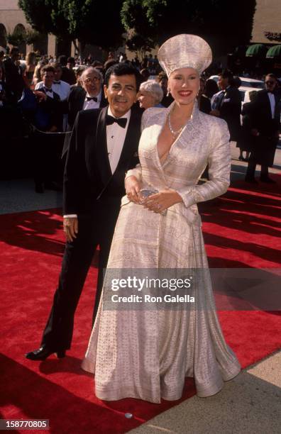 Radio Personality Casey Kasem and wife Jean Kasem attend 42nd Annual Primetime Emmy Awards on September 16, 1990 at the Pasadena Civic Auditorium in...