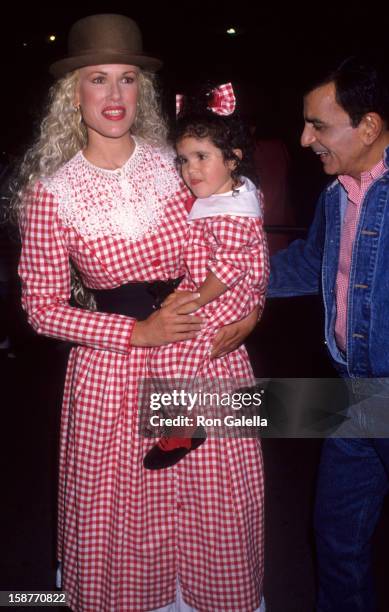 Radio Personality Casey Kasem, wife Jean Kasem and daughter Liberty Kasem attend Cirque Du Soleil Benefit Performance on October 9, 1992 at the Santa...