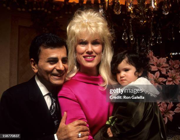 Radio Personality Casey Kasem, wife Jean Kasem and daughter Liberty Kasem attend Casey Kasem's Christmas Parade on December 21, 1991 at Casey Kasem's...