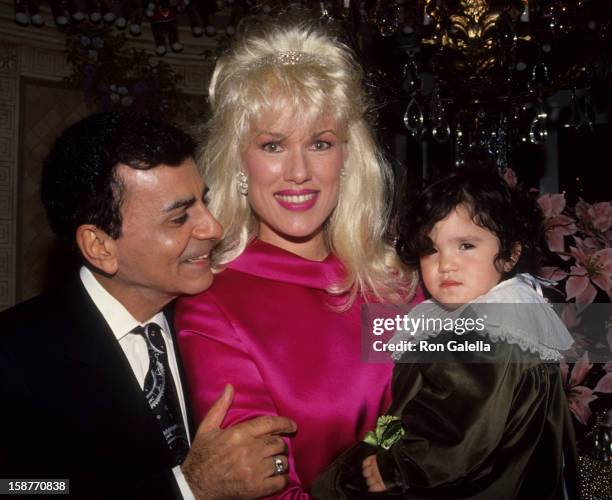 Radio Personality Casey Kasem, wife Jean Kasem and daughter Liberty Kasem attend Casey Kasem's Christmas Parade on December 21, 1991 at Casey Kasem's...