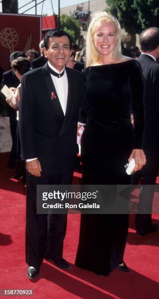 Radio Personality Casey Kasem and wife Jean Kasem attend 47th Annual Primetime Emmy Awards on September 9, 1995 at the Pasadena Civic Auditorium in...