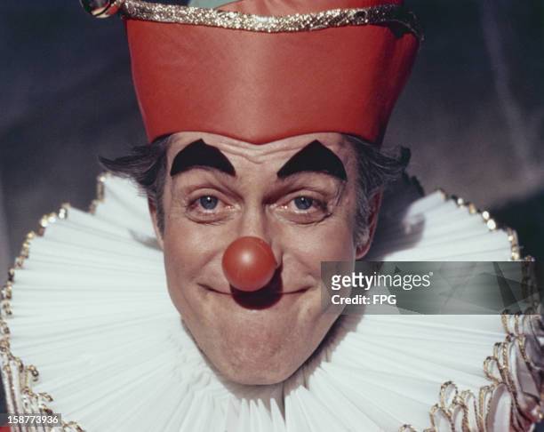 American actor and comedian Dick Van Dyke in a clown costume, circa 1970.