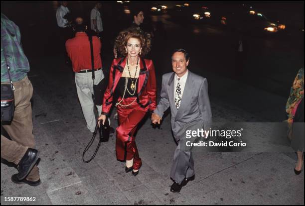 Neil Sedaka and his wife Leba Strassberg arriving at Bette Midler's after show party at Metropolitan Museum of Art at 1000 5th Ave, NYC on 14...