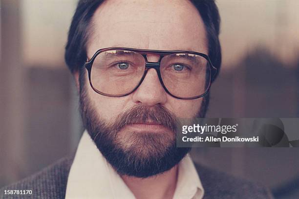 portrait of bearded man with large glasses - huntington beach foto e immagini stock