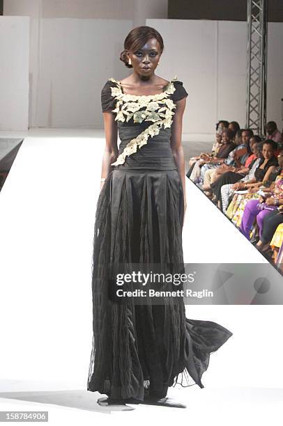 Model wearing the Diamond Collection By Folake Majin Fashion Show at Iko Hotel and Suites on December 27, 2012 in Lagos, Nigeria.