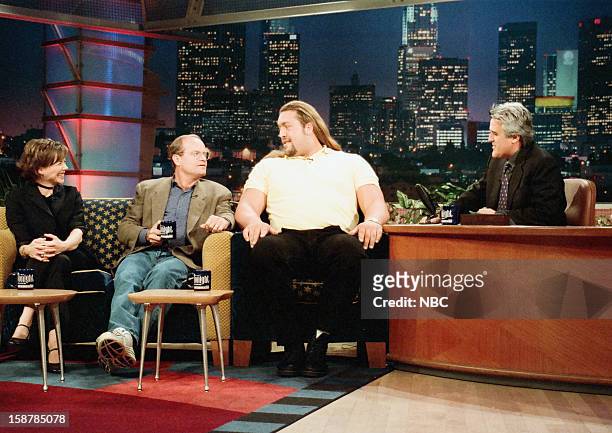 Episode 1486 -- Pictured: Actress Annette Bening, actor Kelsey Grammer, wrestler Paul"Giant" Wight during an interview with host Jay Leno on November...