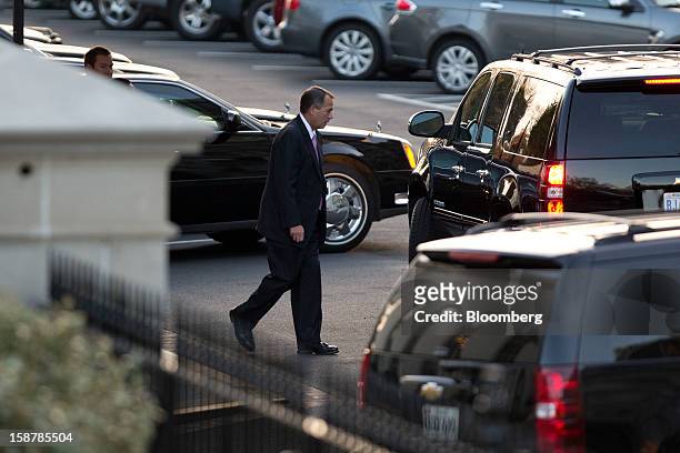 House Speaker John Boehner, a Republican from Ohio, leaves after a meeting with U.S. President Barack Obama at the White House in Washington, D.C.,...