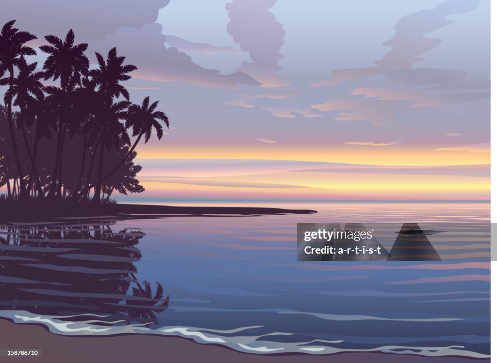 Hermosa puesta de sol