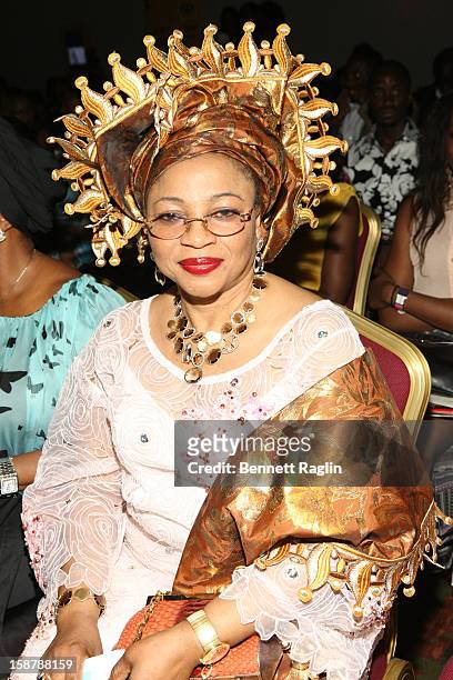 Folorunsho Alakija attends the Diamond Collection By Folake Majin Fashion Show at Iko Hotel and Suites on December 27, 2012 in Lagos, Nigeria.
