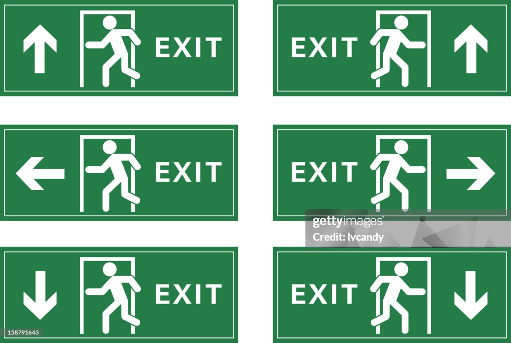 Emergency Exit Sign Vector Emergency Exit Sign Vector Stock Vector