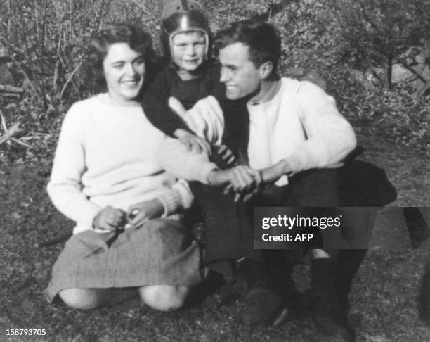 George Herbert Walker Bush poses with his wife Barbara and his brother Bucky in the 1940's. Born 12 June 1924 in Milton, Massachussetts, George Bush...