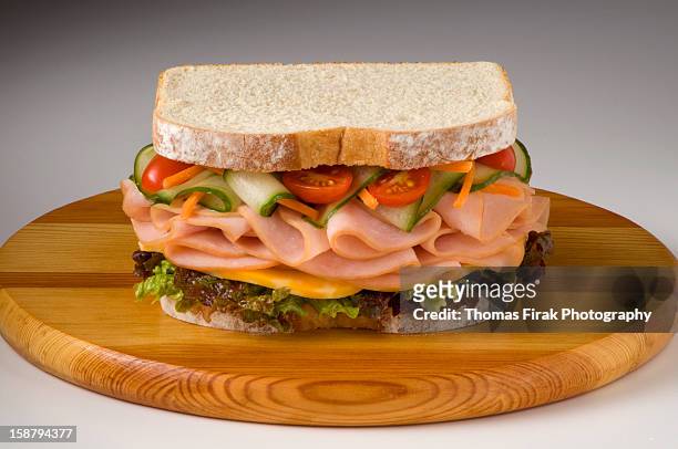 turkey cheese veggie sandwich -  firak stock pictures, royalty-free photos & images