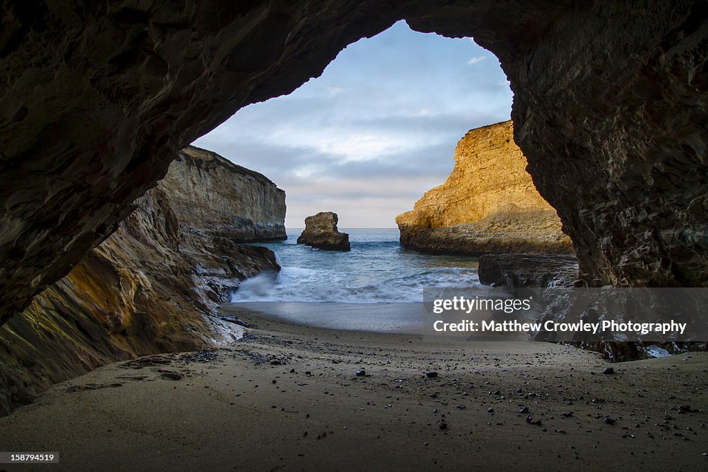 Sea cave at Shark Fin Cove beach