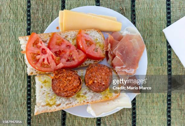 typical balearic breakfast - marco pared bildbanksfoton och bilder