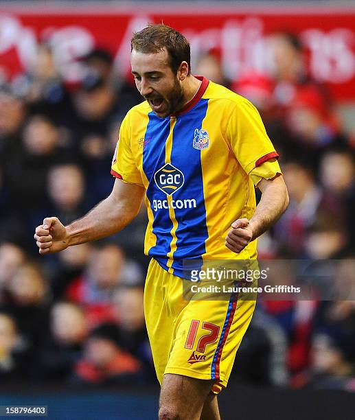 Glenn Murray of Nottingham Forest celebrates his first goal during the npower Championship match between Nottingham Forest and Crystal Palace at City...
