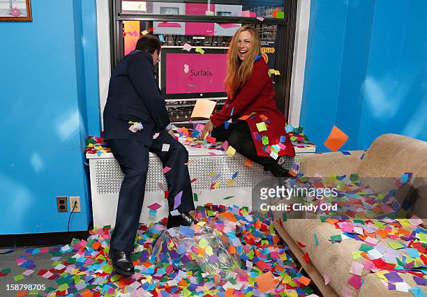 President of Countdown Entertainment Jeff Straus and TV personality Allison Hagendorf participate in the New Year's Eve 2013 Confetti Airworthiness...