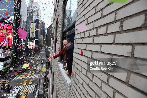 Countdown Entertainment President Jeffrey Straus looks on at the New Year's Eve 2013 Confetti Airworthiness Test at Times Square Alliance Building on...