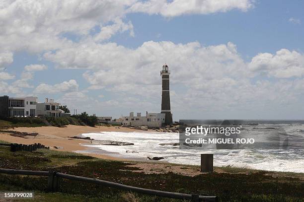 View of the lighthouse of Jose Ignacio, Maldonado, Uruguay on December 27, 2012. AFP PHOTO/Miguel ROJO
