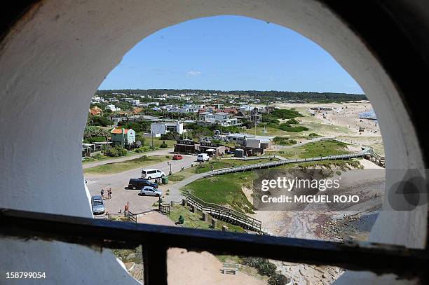 View from the lighthouse of Jose Ignacio, Maldonado, Uruguay on December 28, 2012. AFP PHOTO/Miguel ROJO