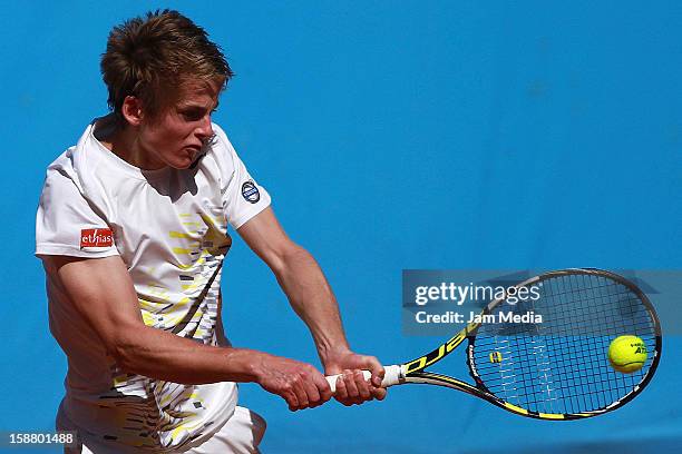 Clement Geens of Belgica, in action during the Mexican Youth Tennis Open at Deportivo Chapultepec on December 28, 2012 in Mexico City, Mexico.