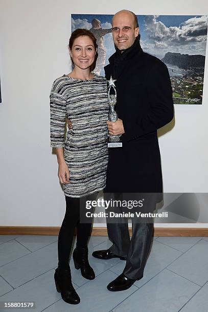 Sasha Alexander and Edoardo Ponti attend Day 4 of the 2012 Capri Hollywood Film Festival on December 29, 2012 in Capri, Italy.