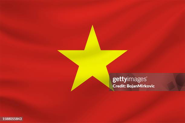 vietnam-flagge. vektor - vietnam stock-grafiken, -clipart, -cartoons und -symbole