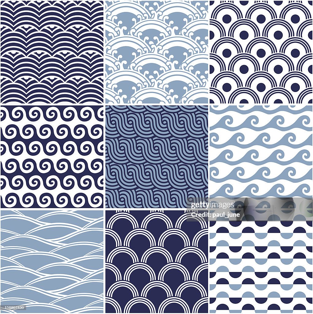 One Pattern Sea Wave Seamless Ocean Wave Pattern High-Res Vector Graphic - Getty Images