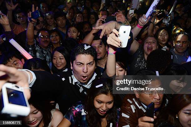 Psy kicks off New Year's Eve "Gangnam Style" with a performance at PURE Nightclub on December 29, 2012 in Las Vegas, Nevada.Ê